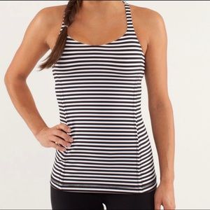 Lululemon, Black, White Striped Free To Be Tank, 2
